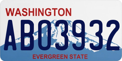 WA license plate ABO3932