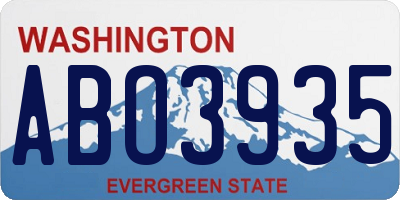 WA license plate ABO3935