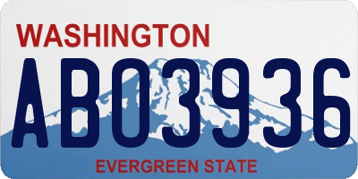 WA license plate ABO3936