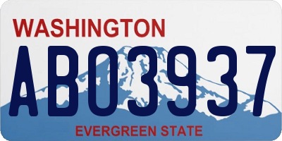 WA license plate ABO3937