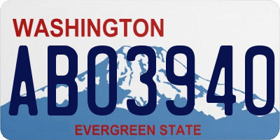 WA license plate ABO3940