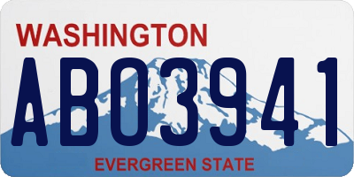 WA license plate ABO3941