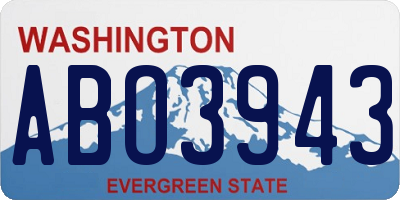 WA license plate ABO3943
