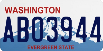 WA license plate ABO3944