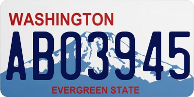 WA license plate ABO3945