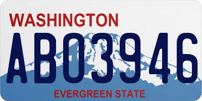 WA license plate ABO3946