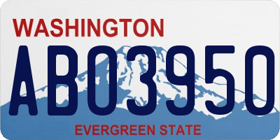 WA license plate ABO3950