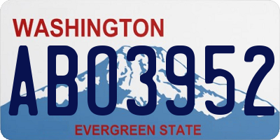 WA license plate ABO3952