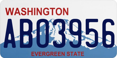 WA license plate ABO3956