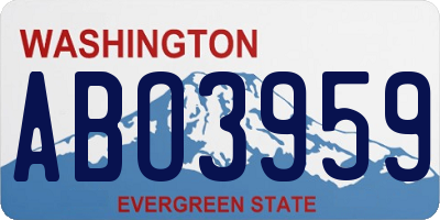WA license plate ABO3959