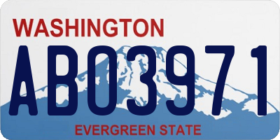 WA license plate ABO3971
