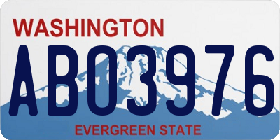 WA license plate ABO3976