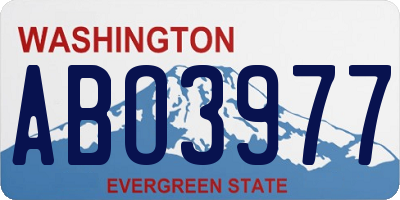 WA license plate ABO3977