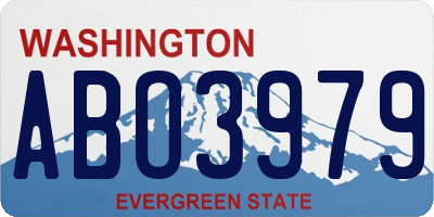 WA license plate ABO3979