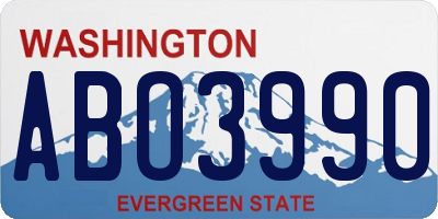 WA license plate ABO3990