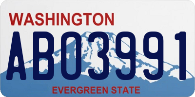 WA license plate ABO3991