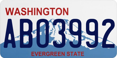 WA license plate ABO3992