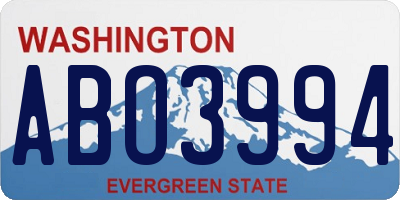WA license plate ABO3994