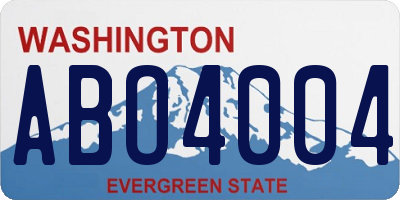 WA license plate ABO4004