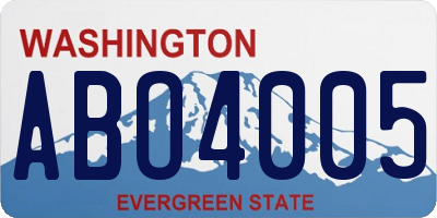 WA license plate ABO4005