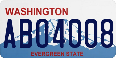 WA license plate ABO4008