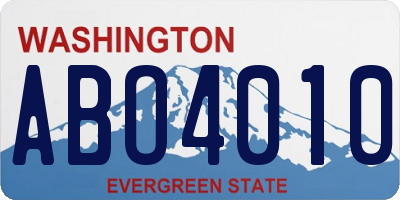 WA license plate ABO4010