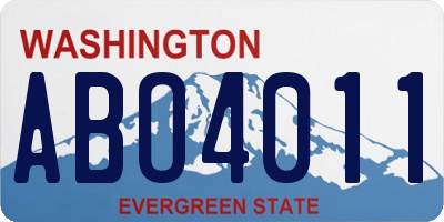 WA license plate ABO4011