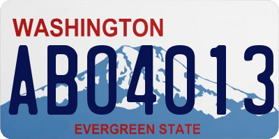 WA license plate ABO4013