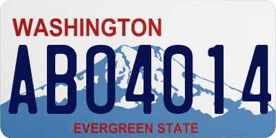 WA license plate ABO4014