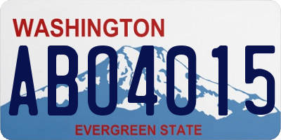 WA license plate ABO4015