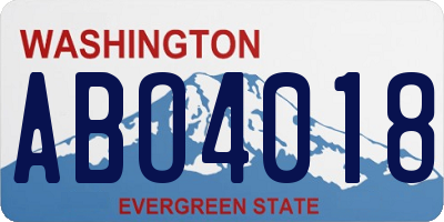 WA license plate ABO4018