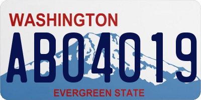 WA license plate ABO4019