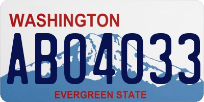 WA license plate ABO4033