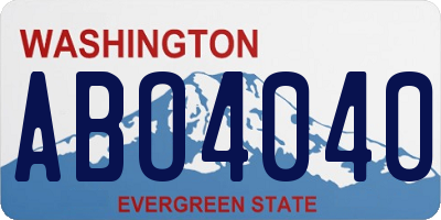 WA license plate ABO4040