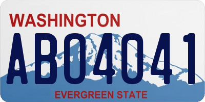 WA license plate ABO4041