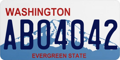 WA license plate ABO4042