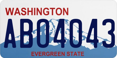 WA license plate ABO4043