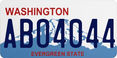 WA license plate ABO4044