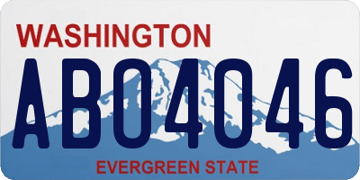 WA license plate ABO4046