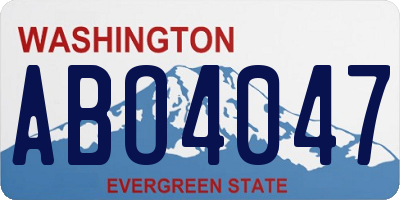 WA license plate ABO4047
