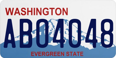 WA license plate ABO4048