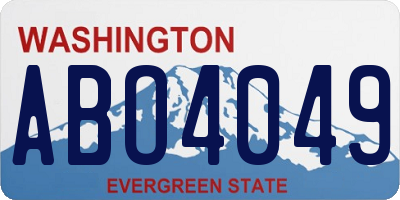 WA license plate ABO4049