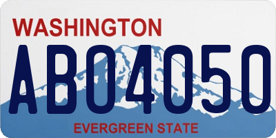 WA license plate ABO4050