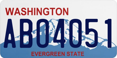 WA license plate ABO4051
