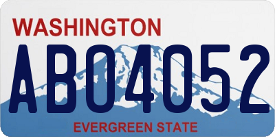WA license plate ABO4052