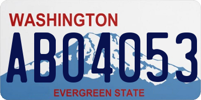 WA license plate ABO4053