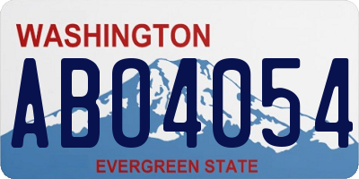 WA license plate ABO4054