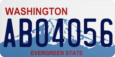 WA license plate ABO4056