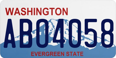 WA license plate ABO4058