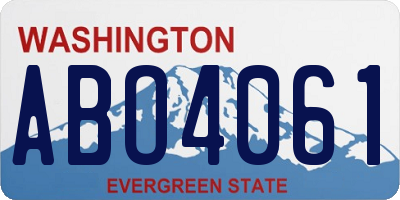 WA license plate ABO4061